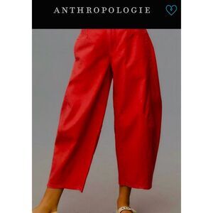 NWOT Anthropologie Pilcro Women's Dark Pink/Red Wide-Leg Cropped Pants Size 29